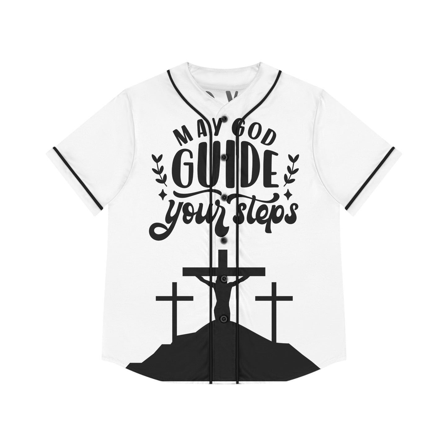 Inspirational Women's Baseball Jersey - 'May God Guide Your Steps'