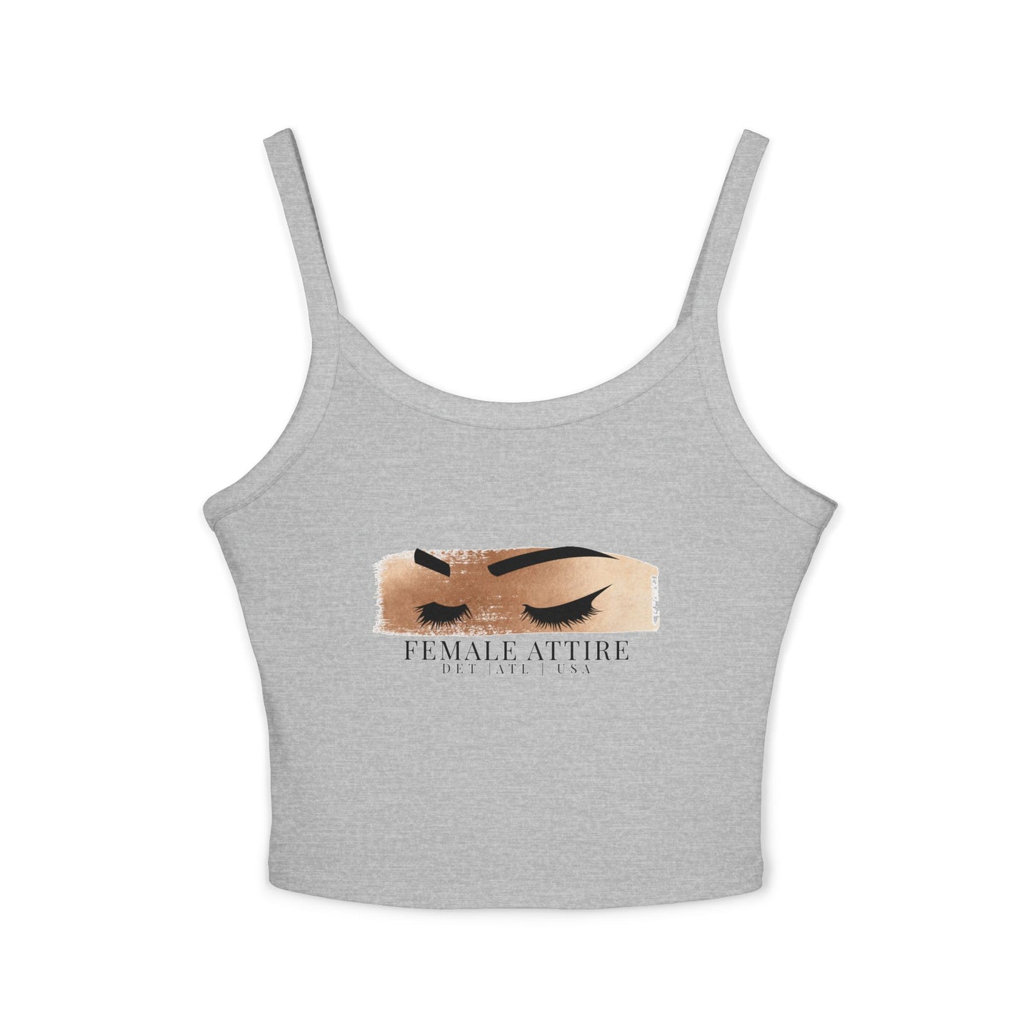 Chic Women's Spaghetti Strap Tank Top with Eyelash Design - Perfect for Casual Outings and Summer Celebrations