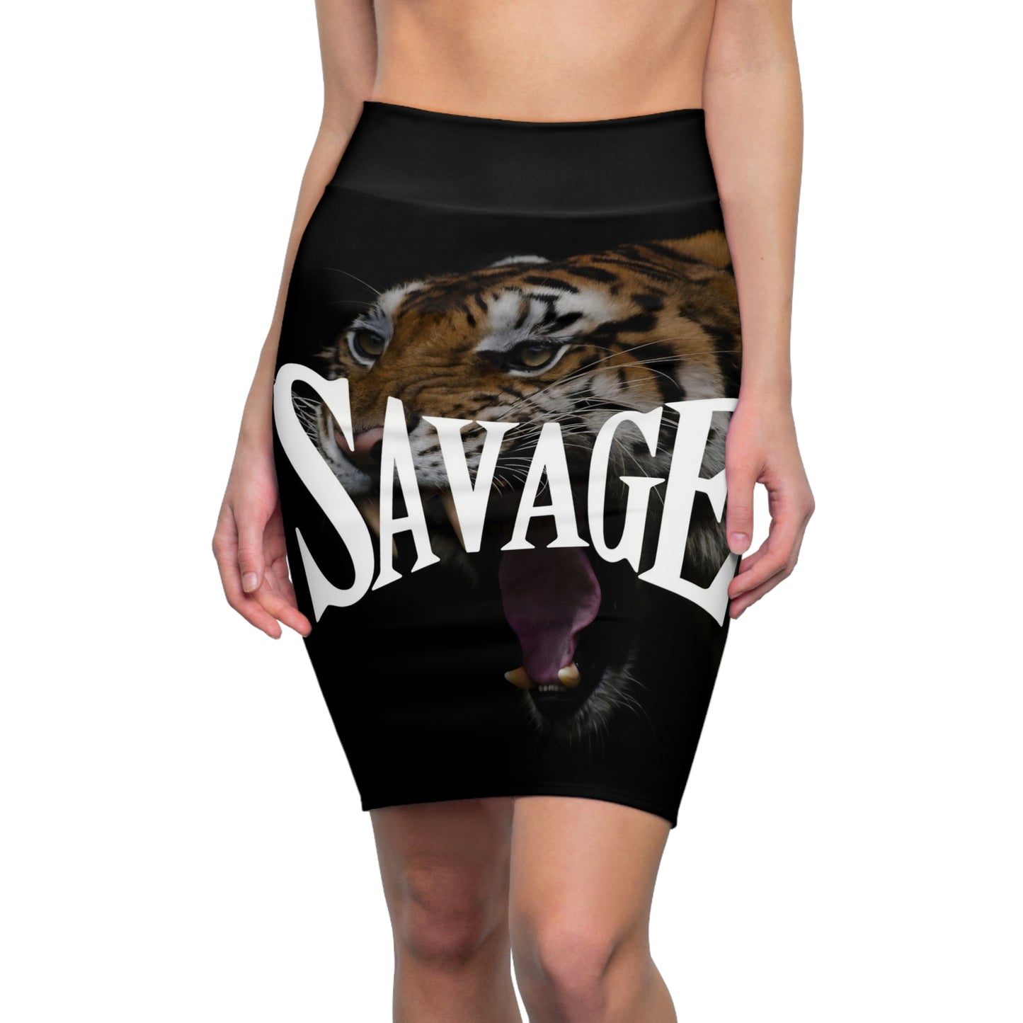 Savage Tiger Women's Pencil Skirt - Fierce and Bold Fashion Statement