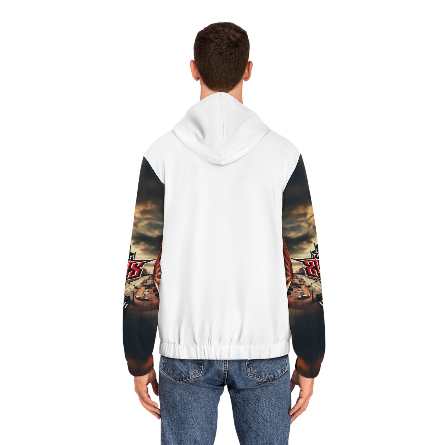 Detroit Streets Men's Full-Zip Hoodie - Trendy Street Style with Graphic Design