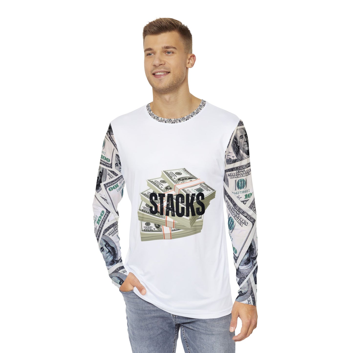 Stacks Collection Long Sleeve Shirt - 'Stacks' Money Graphic Tee