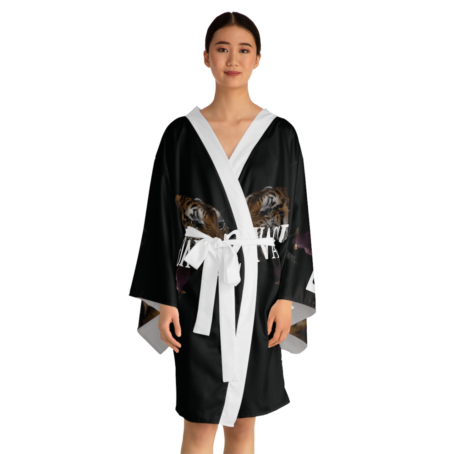 Savage Tiger Long Sleeve Kimono Robe - Bold and Stylish Loungewear