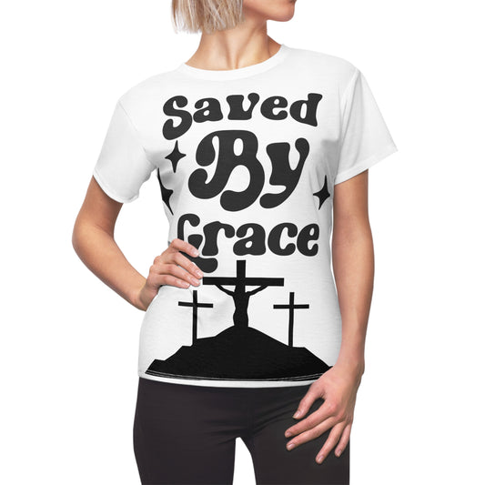 Saved By Grace Women's Cut & Sew Tee (AOP)