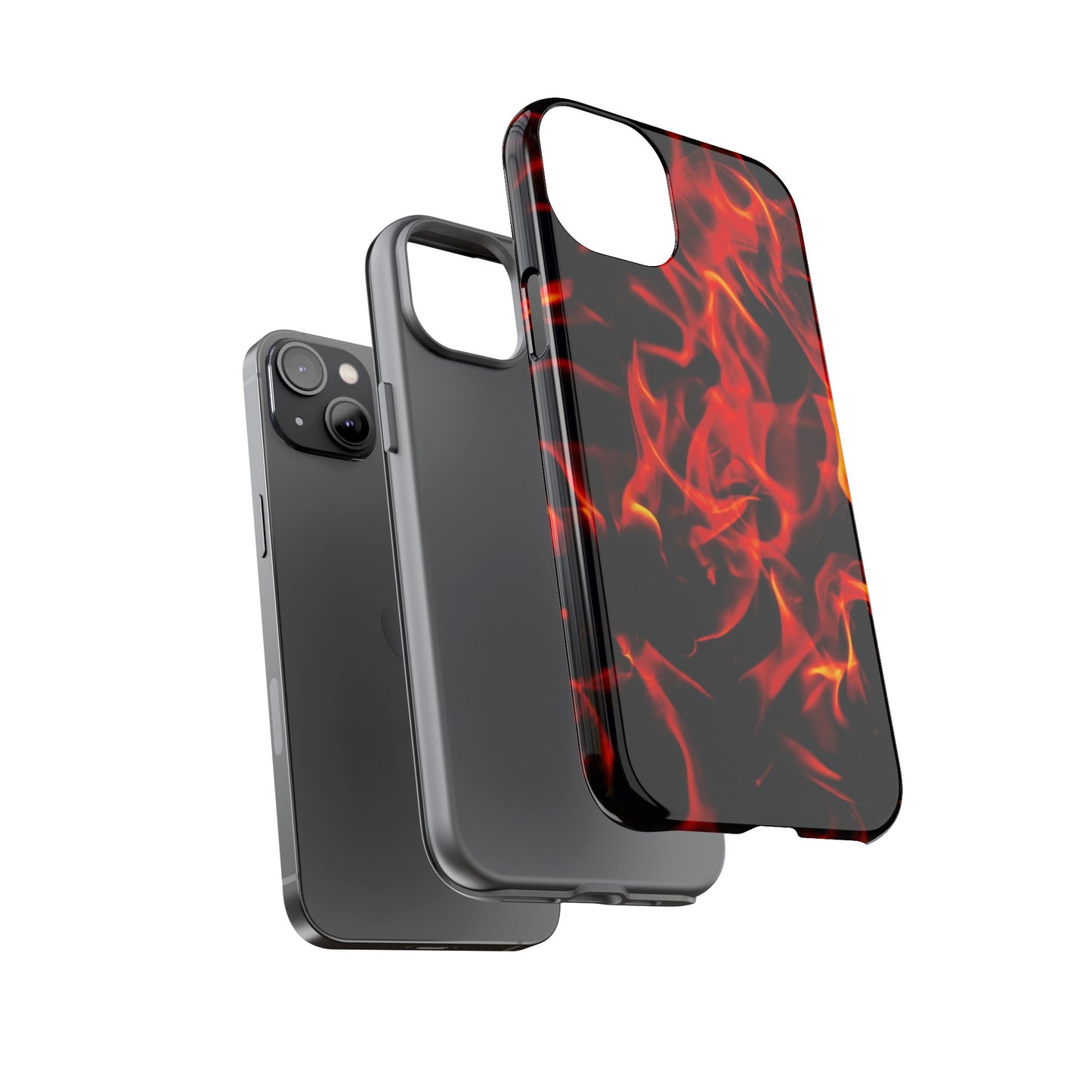 Fire Design Tough Phone Case - Bold Protection with Fiery Vibes