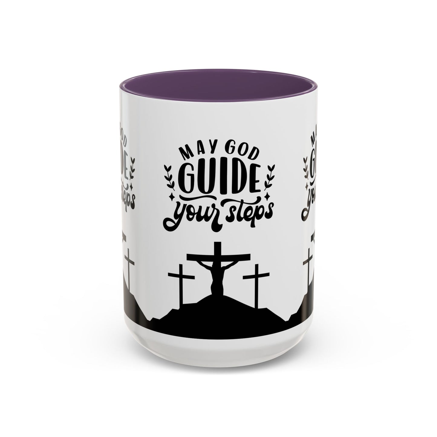 Inspirational Accent Coffee Mug - "May God Guide Your Steps" - Perfect for Faith & Hope