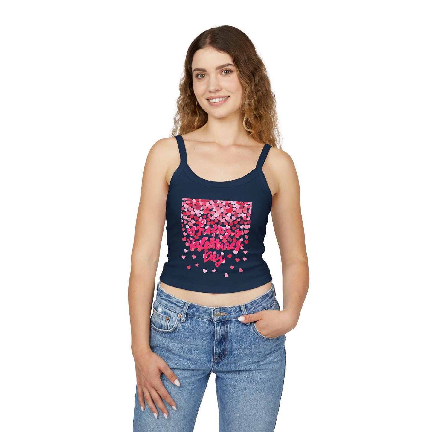 Valentine's Day Heart Pattern Women's Spaghetti Strap Tank Top