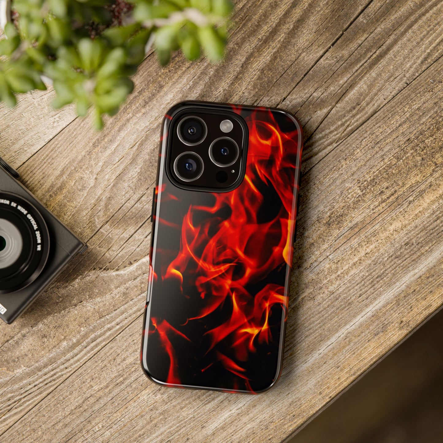 Fire Design Tough Phone Case - Bold Protection with Fiery Vibes