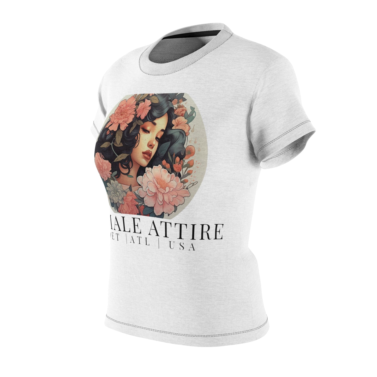 Floral Graphic Tee - Female Attire Design for Trendy Women