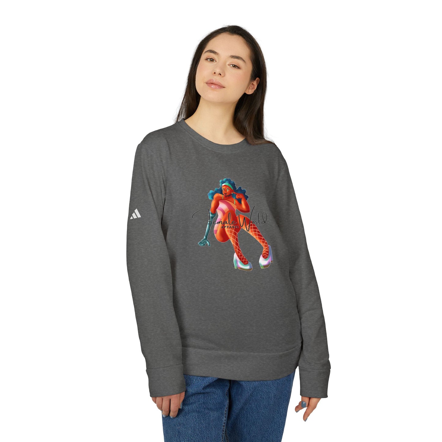 Stylish Unisex Fleece Crewneck Sweatshirt with Art Design