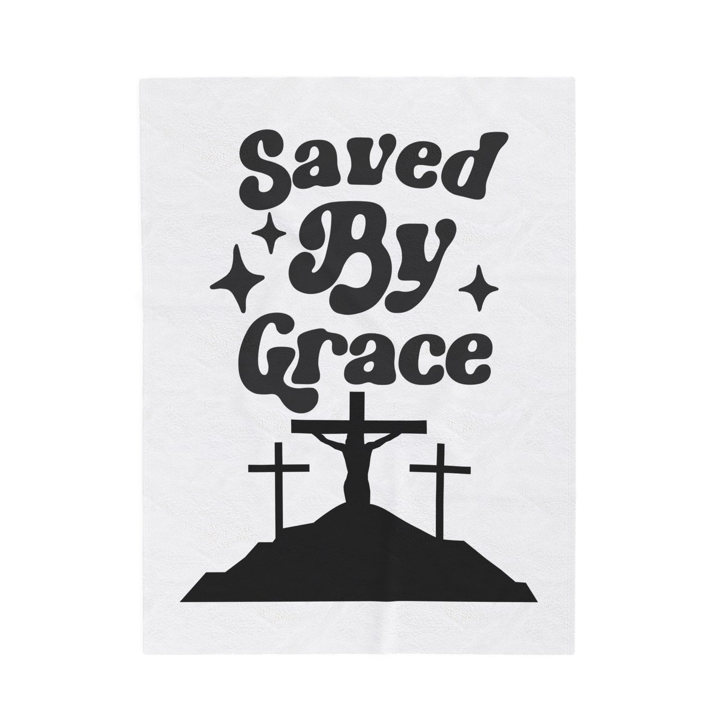 Saved By Grace Velveteen Plush Blanket - Cozy Christian Home Decor