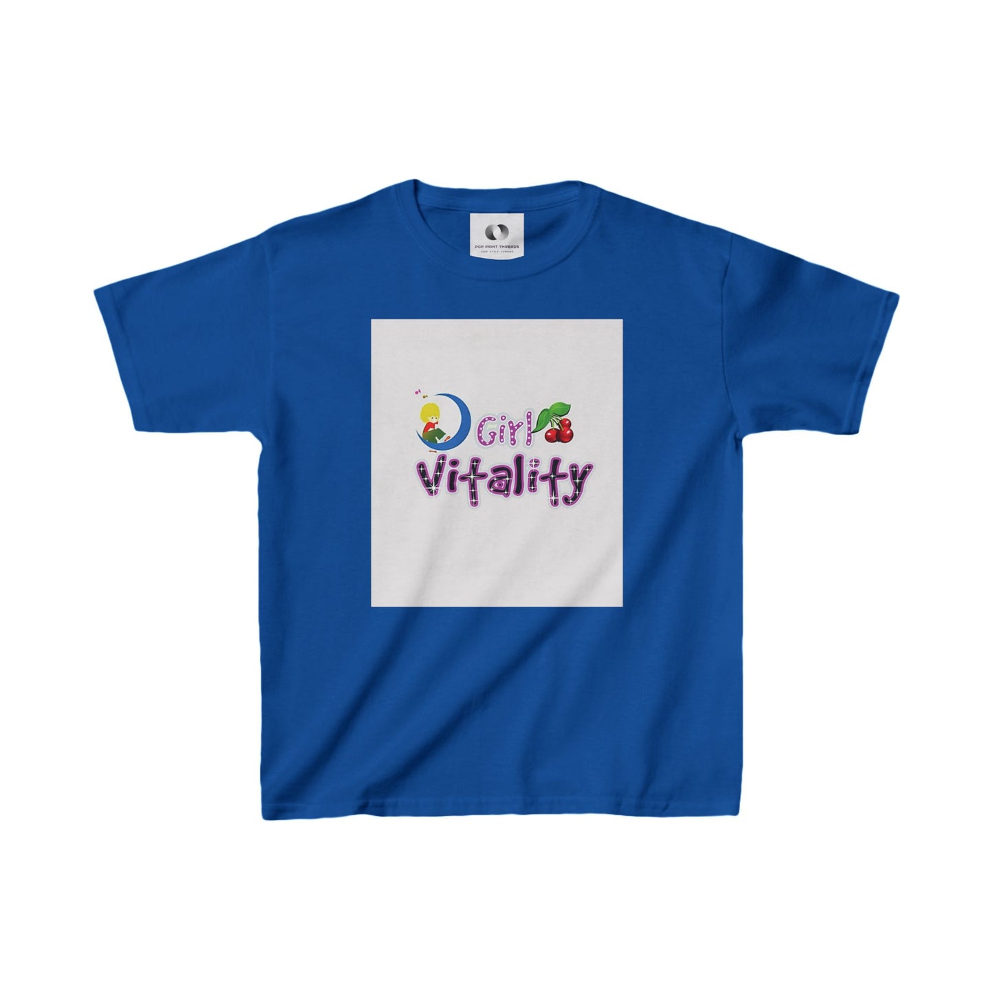 Girls Vitality Heavy Cotton Tee - Fun, Colorful T-Shirt for Kids