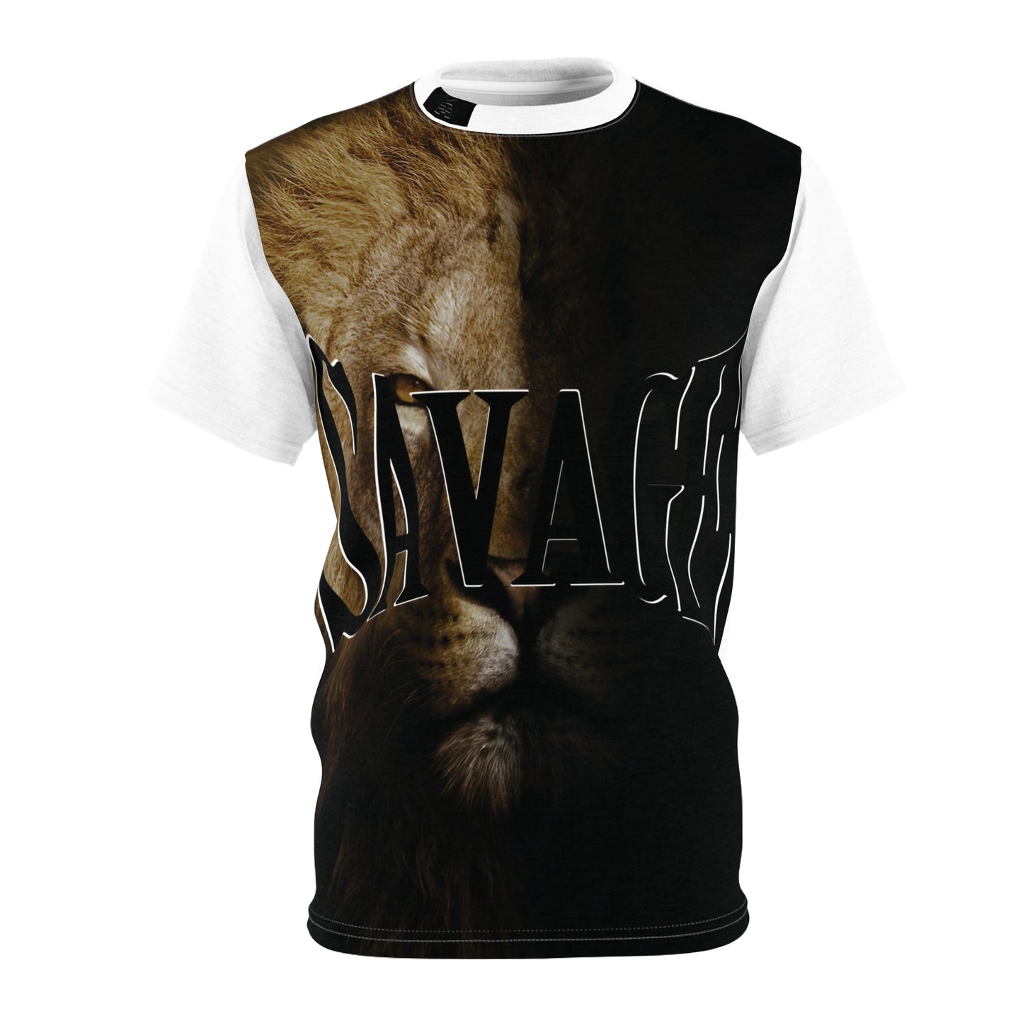 Savage Lion Front Print Unisex Cut & Sew Tee - Bold Graphic Tee for Wild Souls