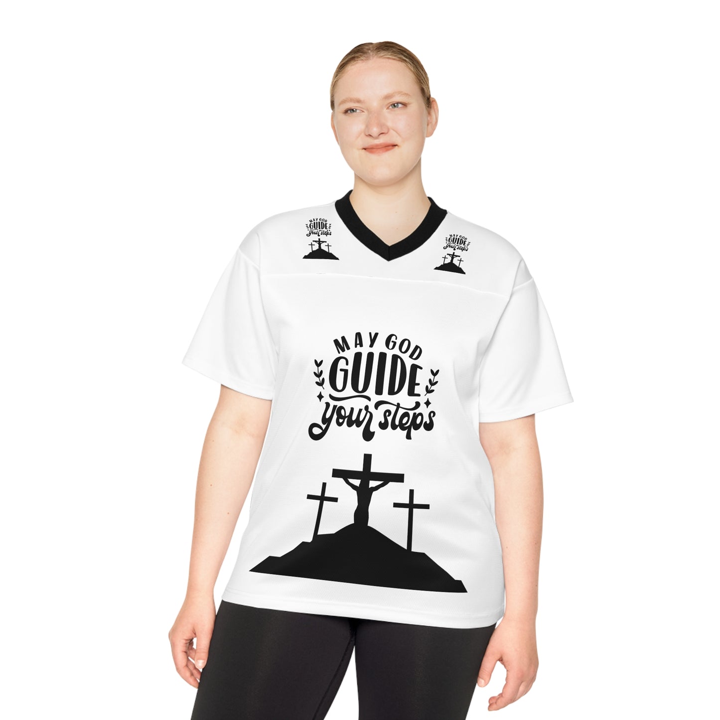 Inspirational Unisex Football Jersey - 'May God Guide Your Steps'