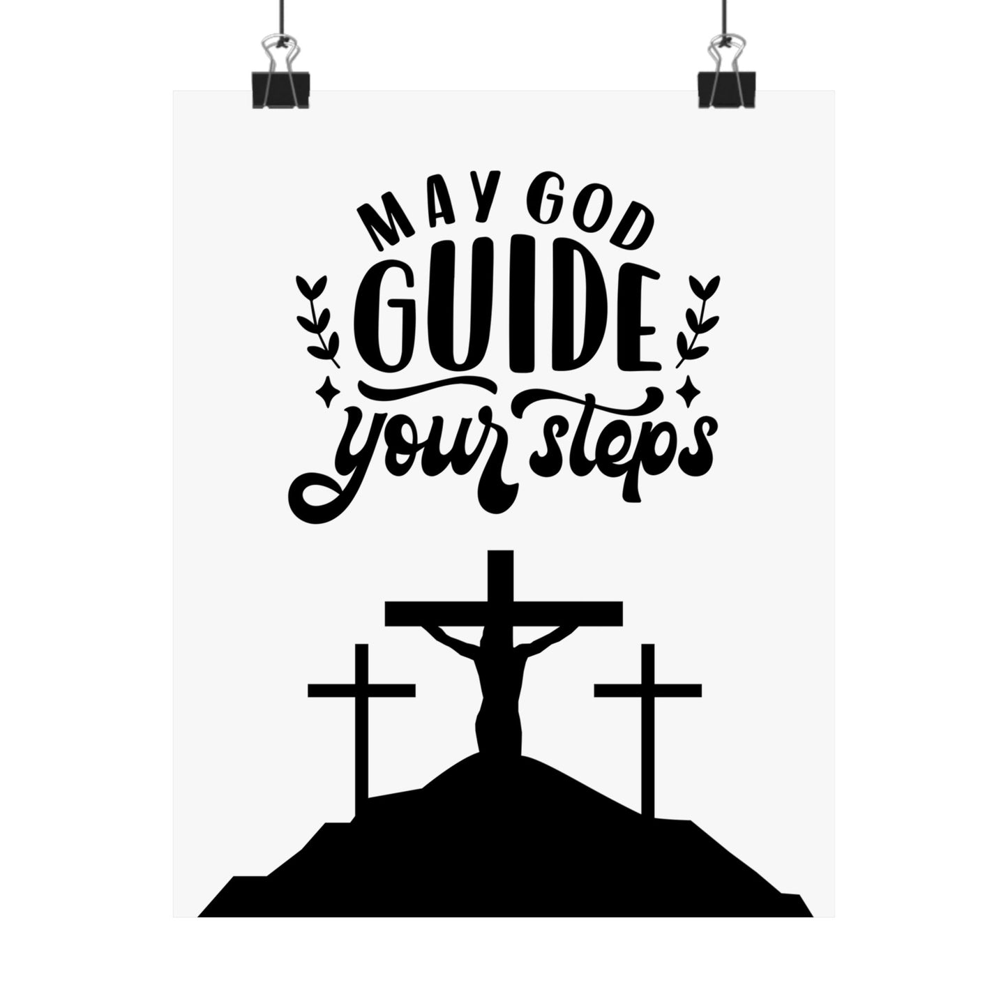 Inspirational Matte Vertical Poster - 'May God Guide Your Steps'