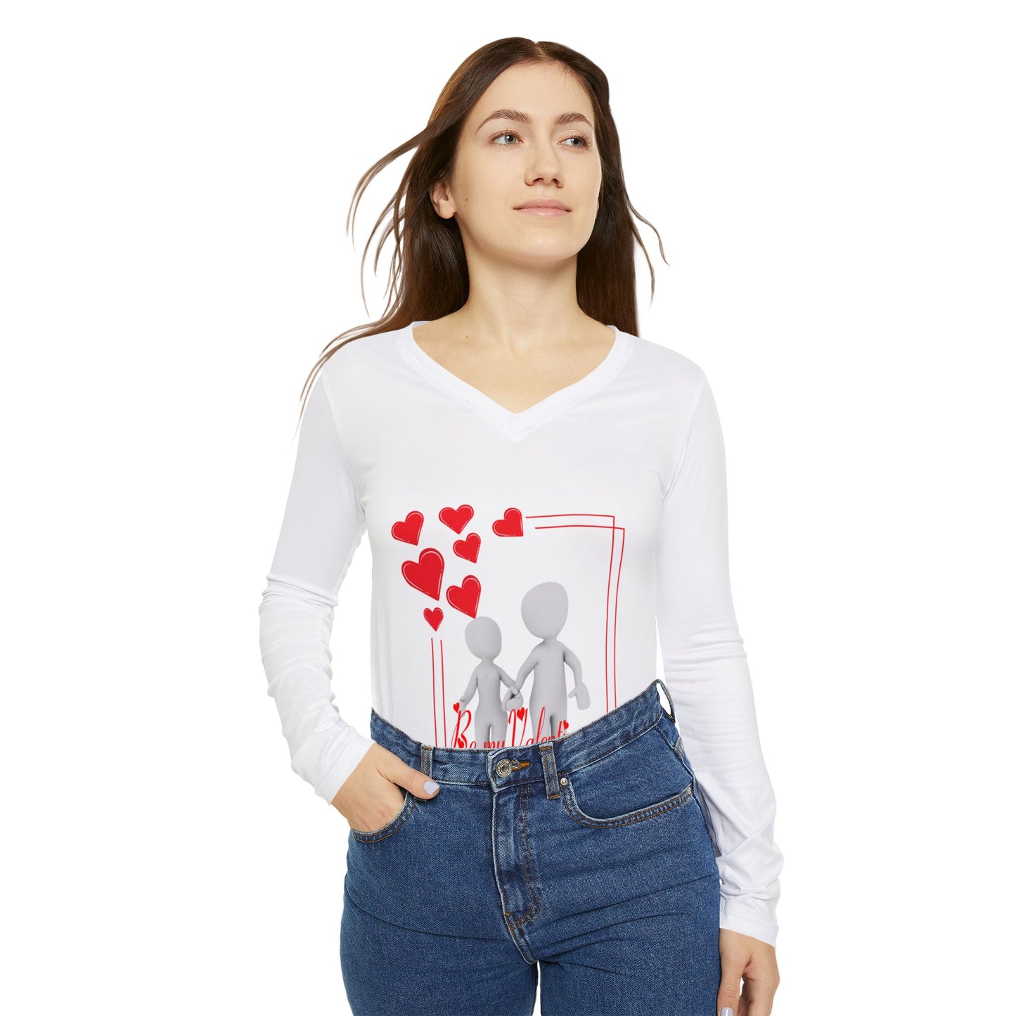 Be My Valentine Long Sleeve V-Neck Shirt