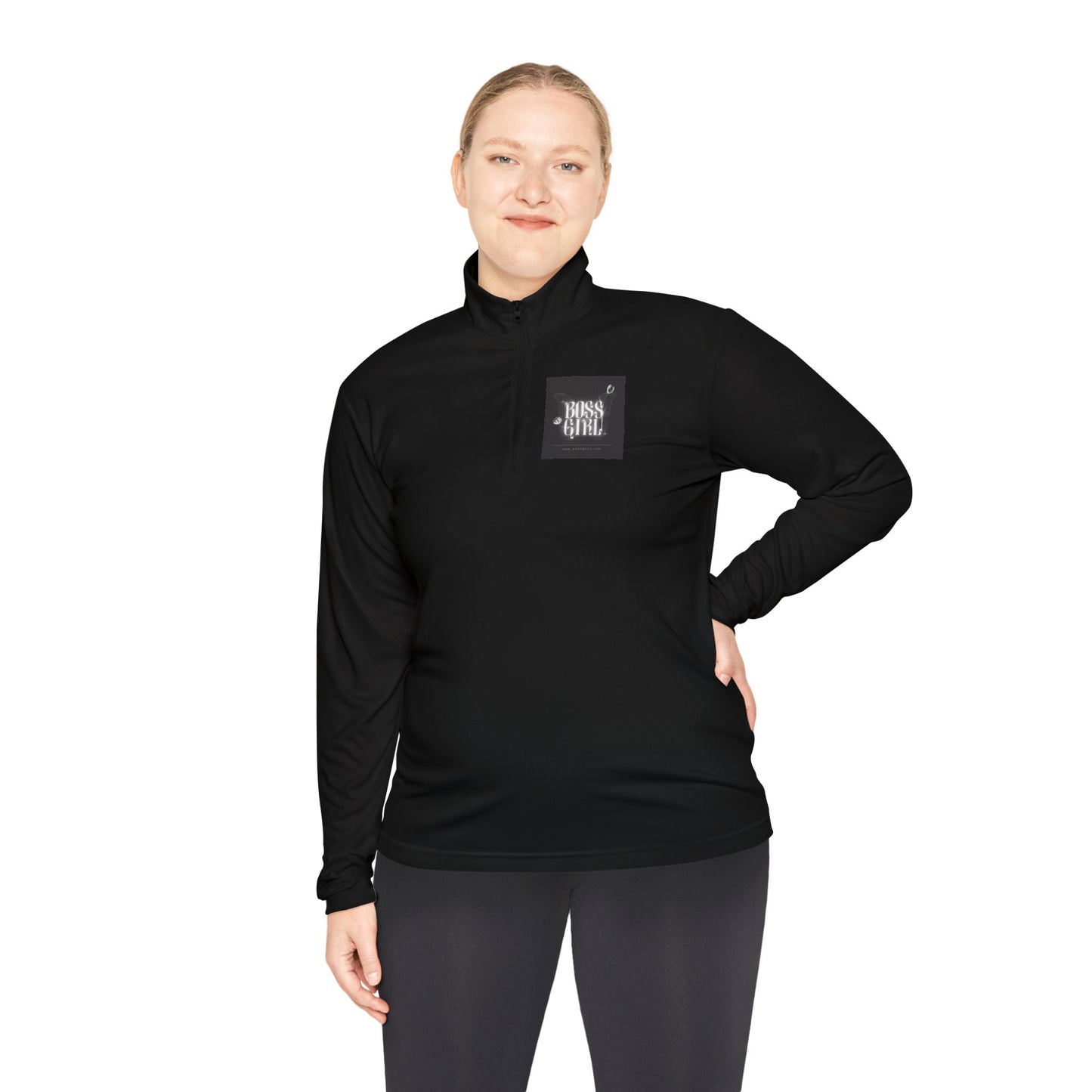 Boss Girl -Zip Pullover with Motivational Design - Stylish Activewear for Everyday Comfort