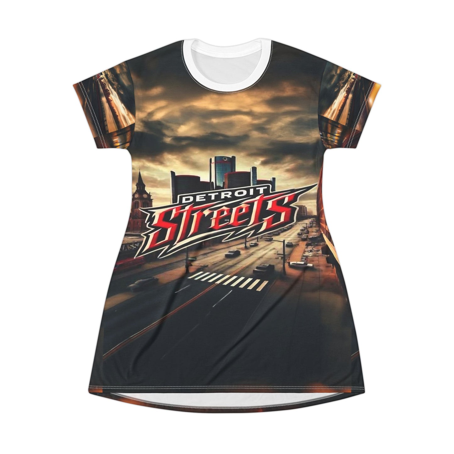 Detroit Streets Graphic T-Shirt Dress - Urban Style, Casual Vibe, Perfect for Everyday Wear