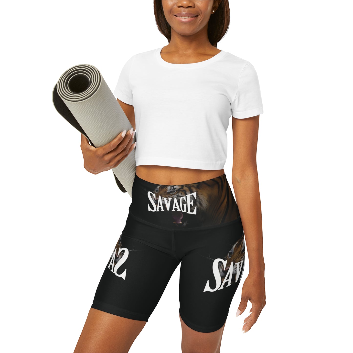 Savage High Waisted Yoga Shorts - Fierce Style for Active Confidence