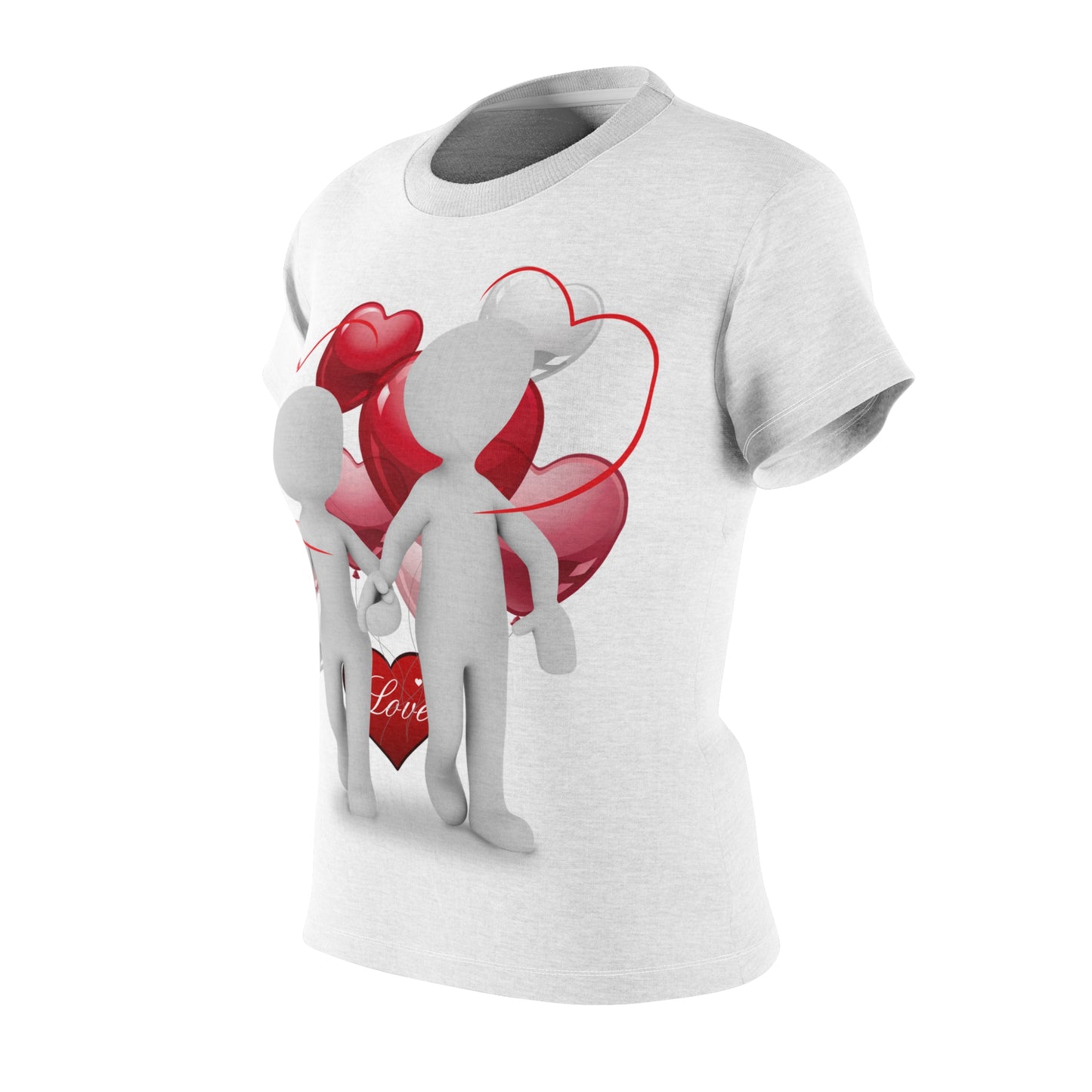 Romantic Love Illustration Tee for Women - Heart Design