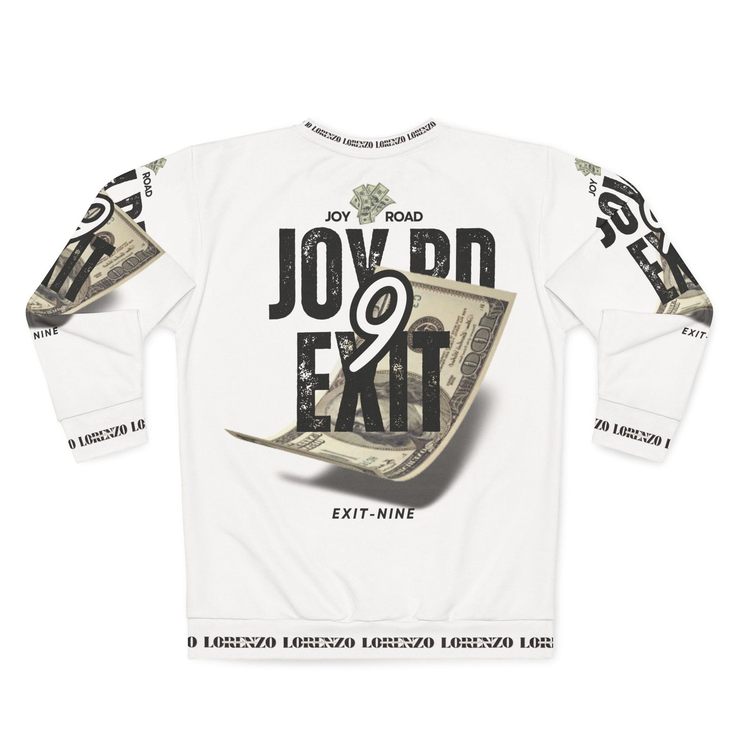 Stylish Unisex Money-Inspired Sweatshirt - Joy Road Exit Nine