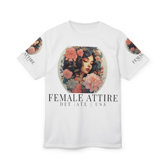 Feminine Floral Unisex Cut & Sew Tee - Female Attire Collection