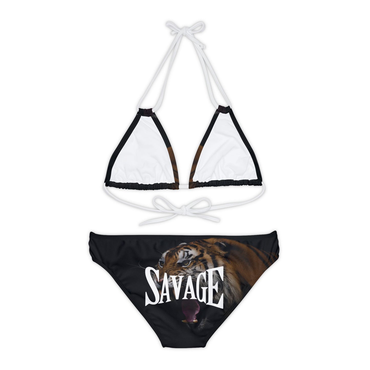 Savage Strappy Bikini Set - Fierce Tiger Print Swimwear for Bold Beach Days