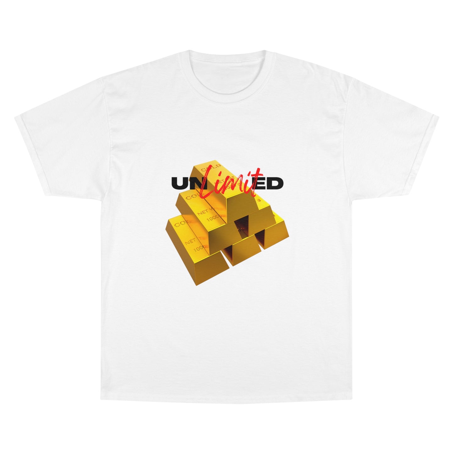 Champion Unlimited Graphic T-Shirt - Bold Gold Design for Trendy Casual Wear