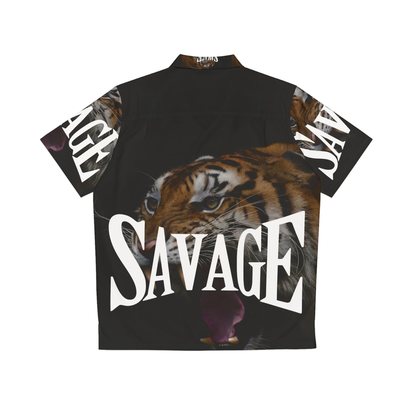 Savage Tiger Men's Hawaiian Shirt - Bold Tropical Print