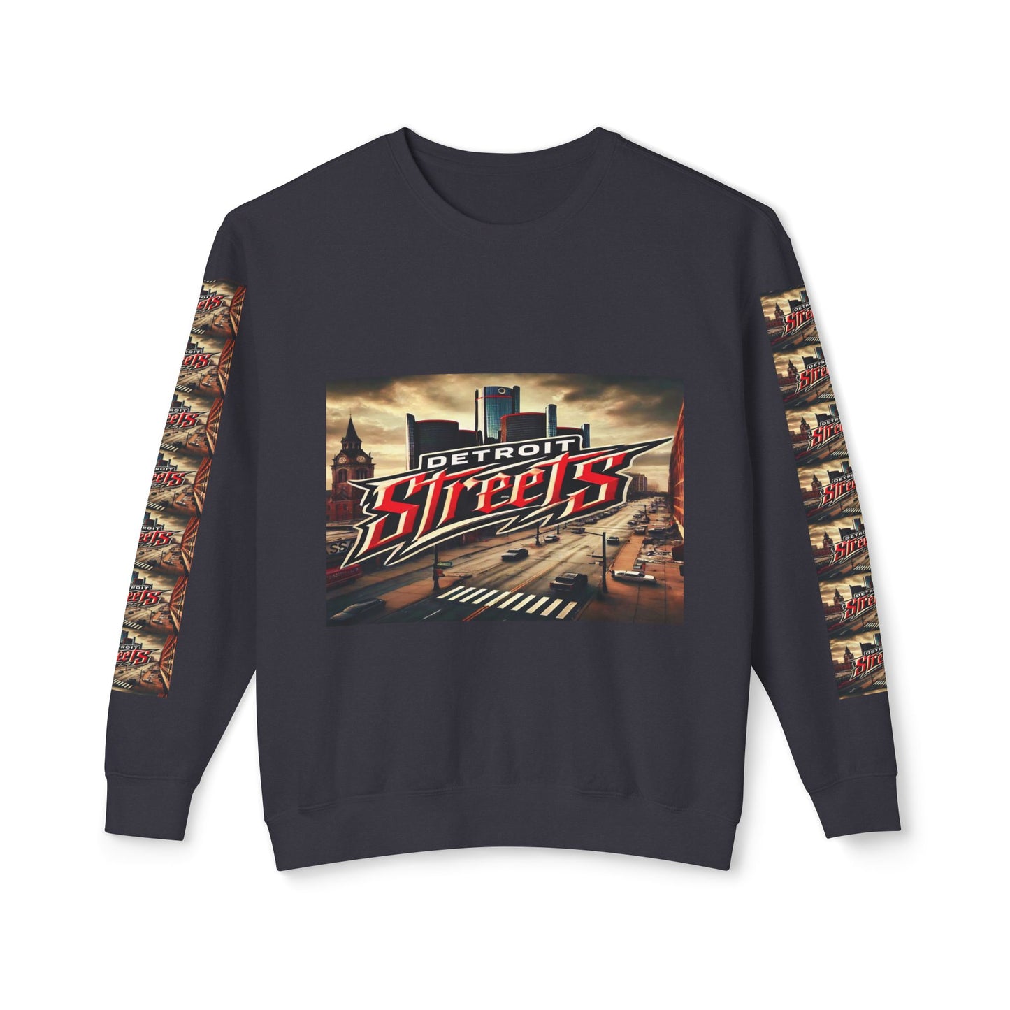 Detroit Streets Graphic Unisex Crewneck Sweatshirt - Lightweight & Stylish