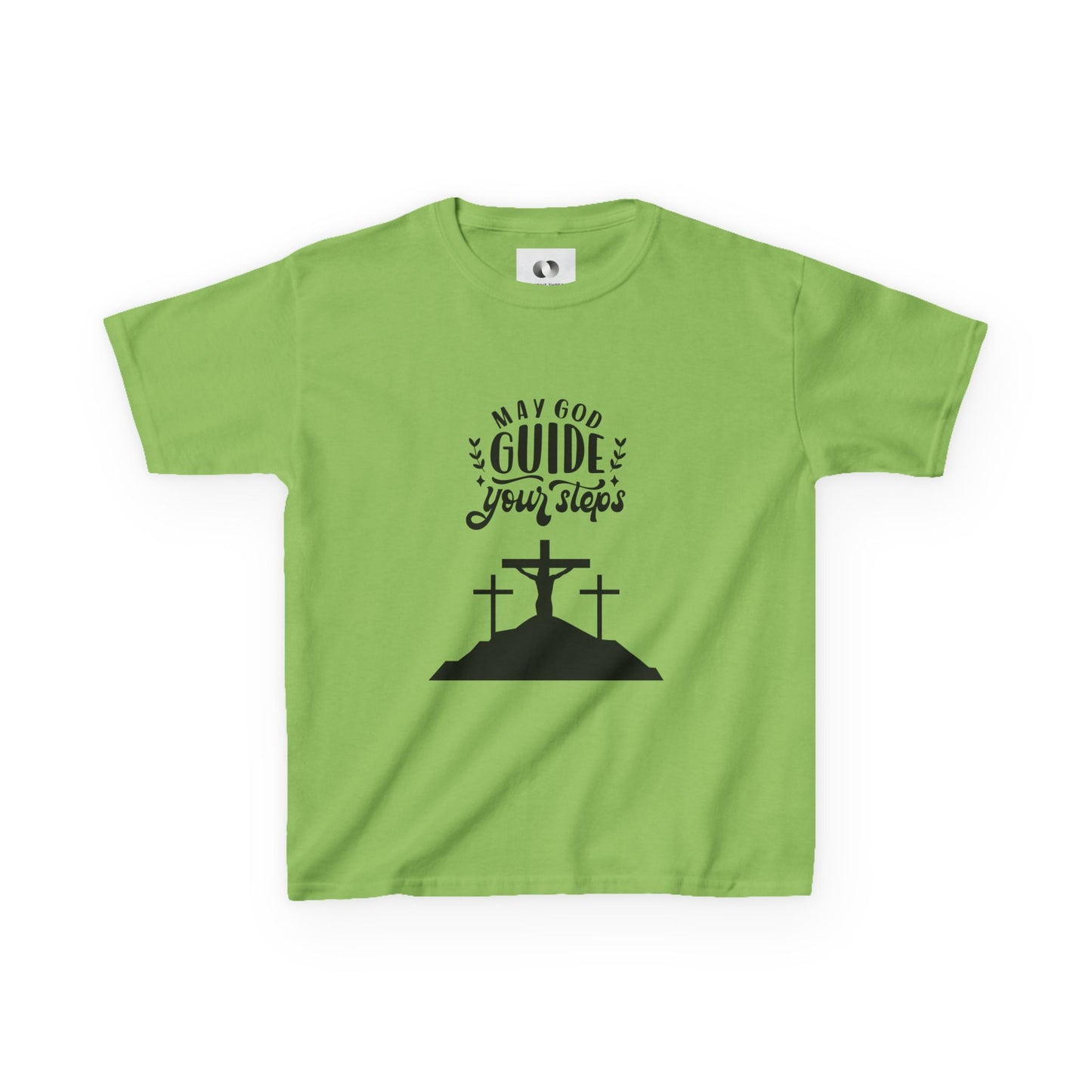 Kids Heavy Cotton™ Tee - "May God Guide Your Steps" Inspirational Shirt