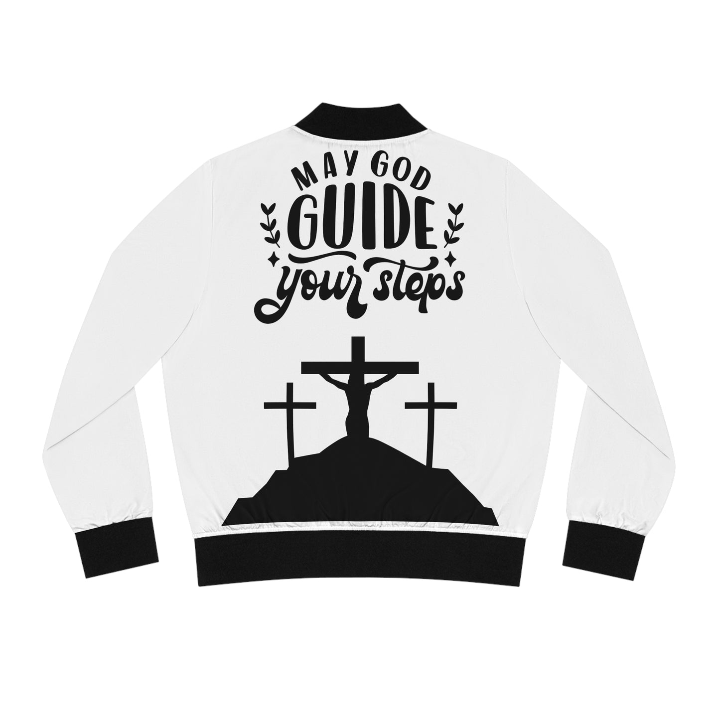 Women's Bomber Jacket - "May God Guide Your Steps" - Faith-Inspired Outerwear