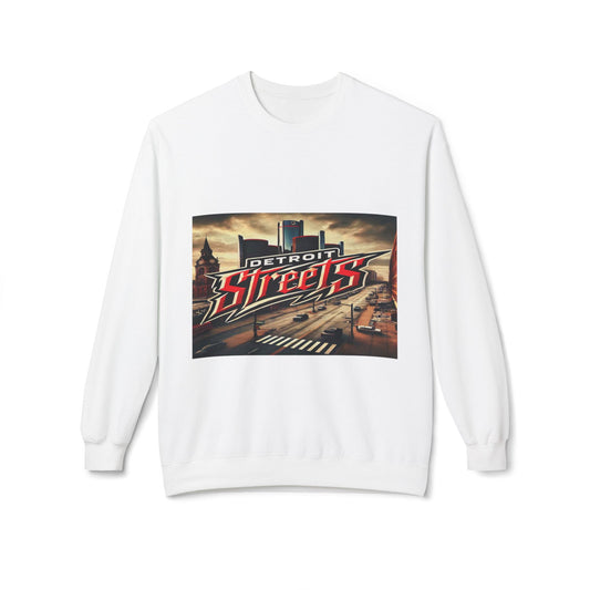 سويت شيرت Detroit Streets Graphic Fleece Crewneck - ملابس عصرية مريحة للاستخدام اليومي 