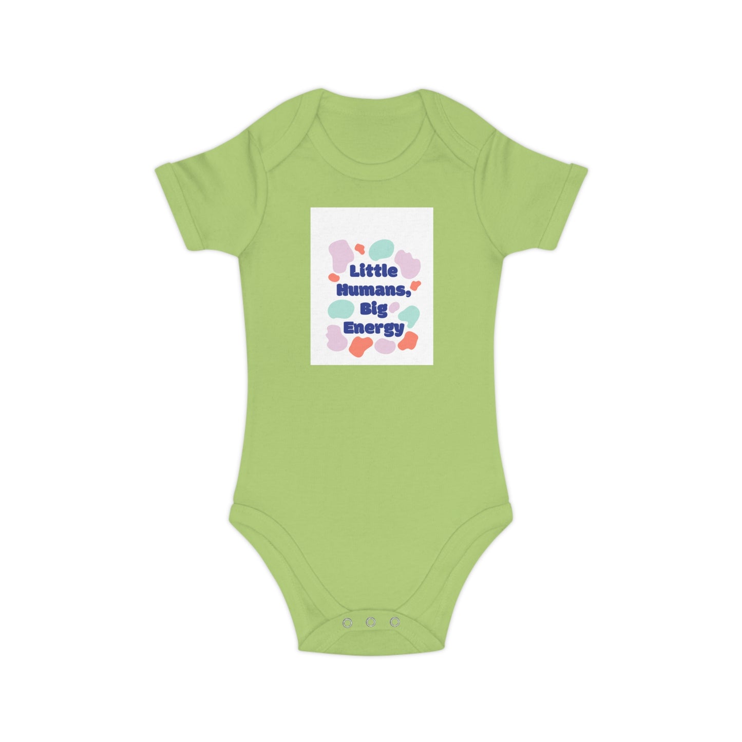 Cute Combed Cotton Baby Bodysuit - 'Little Humans, Big Energy' - Fun & Colorful Outfit for Infants