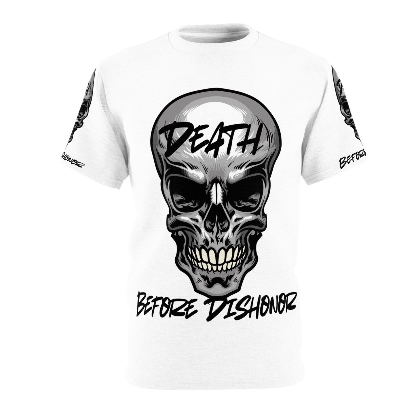 Unisex Skull Graphic Tee - 'Death Before Dishonor'