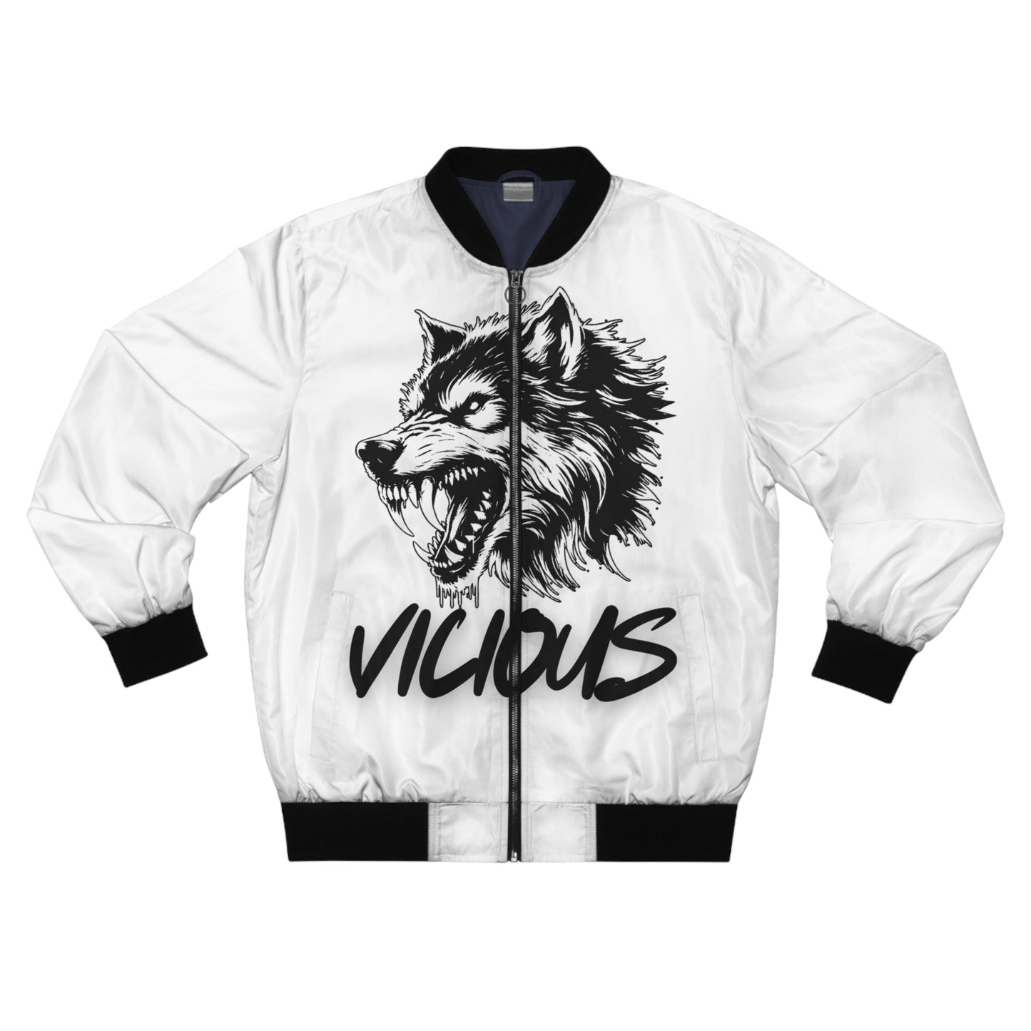 Vicious Wolf Men’s Bomber Jacket - Bold, Edgy Outerwear for Animal Lovers