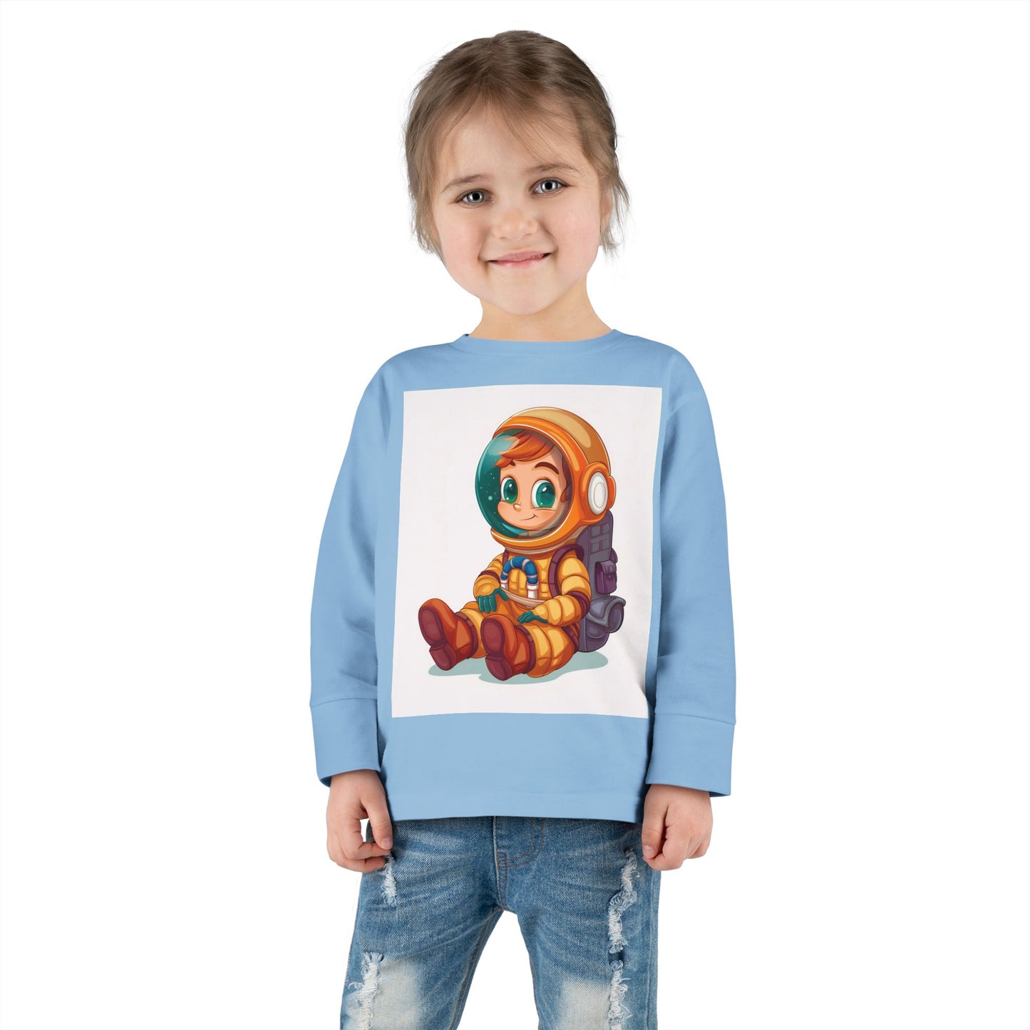 Toddler Astronaut Long Sleeve Tee - Cute Kids Space Shirt for Little Explorers