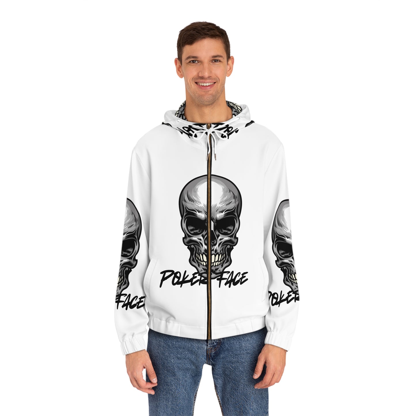 Poker Face Men's Full-Zip Hoodie (AOP)