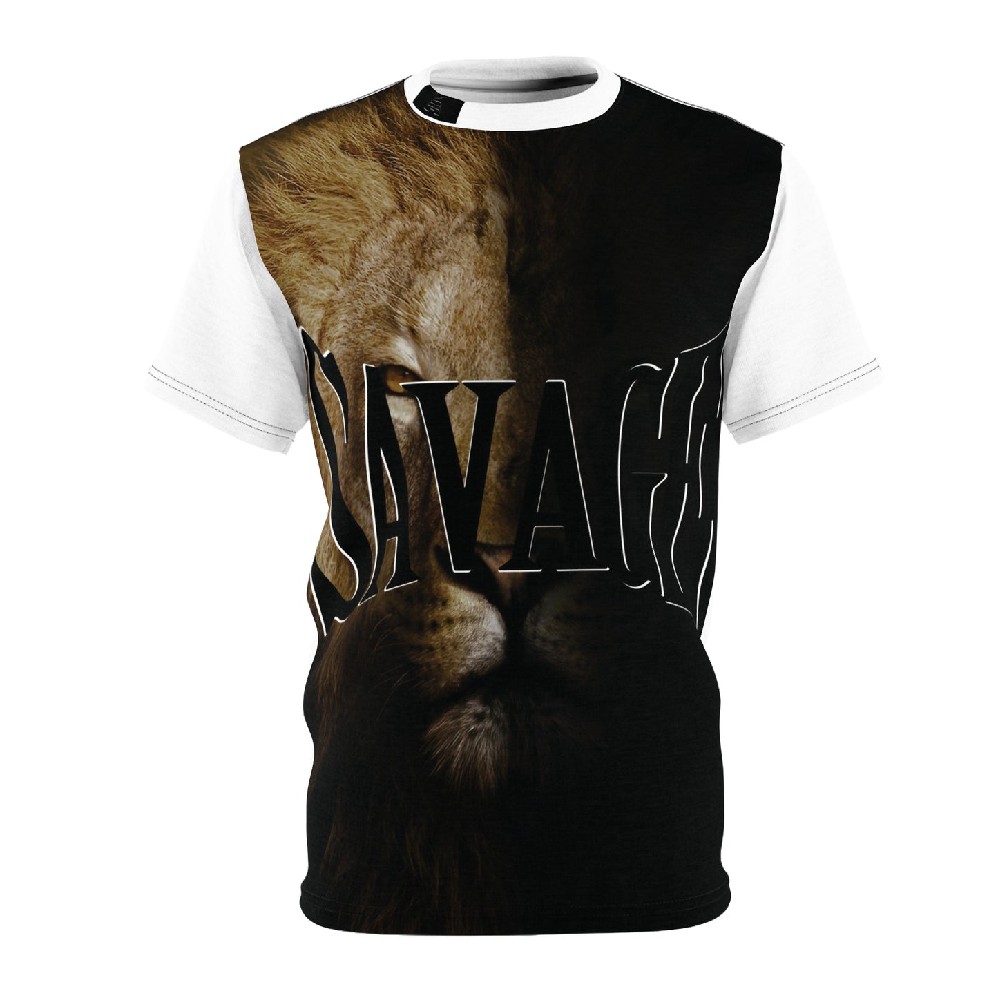 Savage Lion Front Print Unisex Cut & Sew Tee - Bold Graphic Tee for Wild Souls