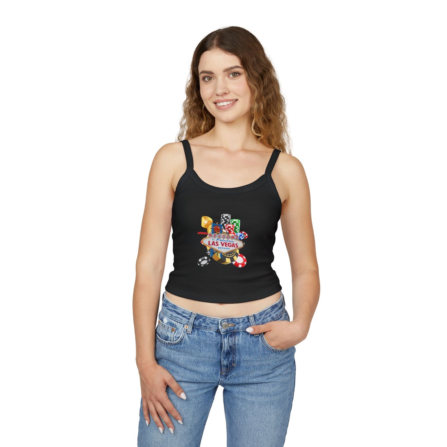 Vegas Night Women's Spaghetti Strap Tank Top - Casino Theme