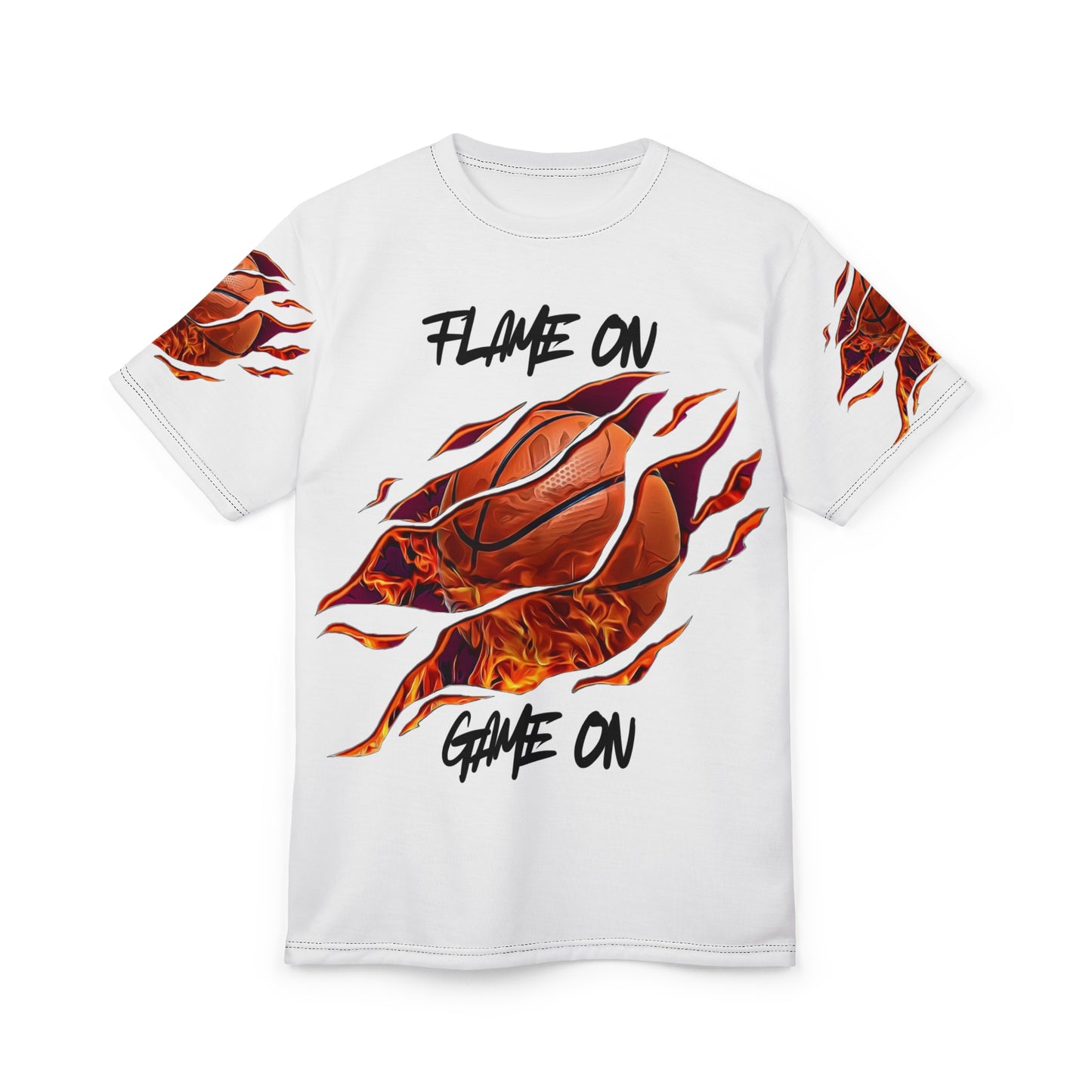 Flame On Basketball Tee - Unisex Cut & Sew Shirt for Sports Enthusiasts