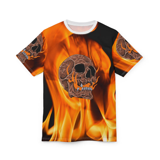 Unisex Skull Flame Graphic Tee - Bold, Edgy, Perfect for Festivals and Halloween