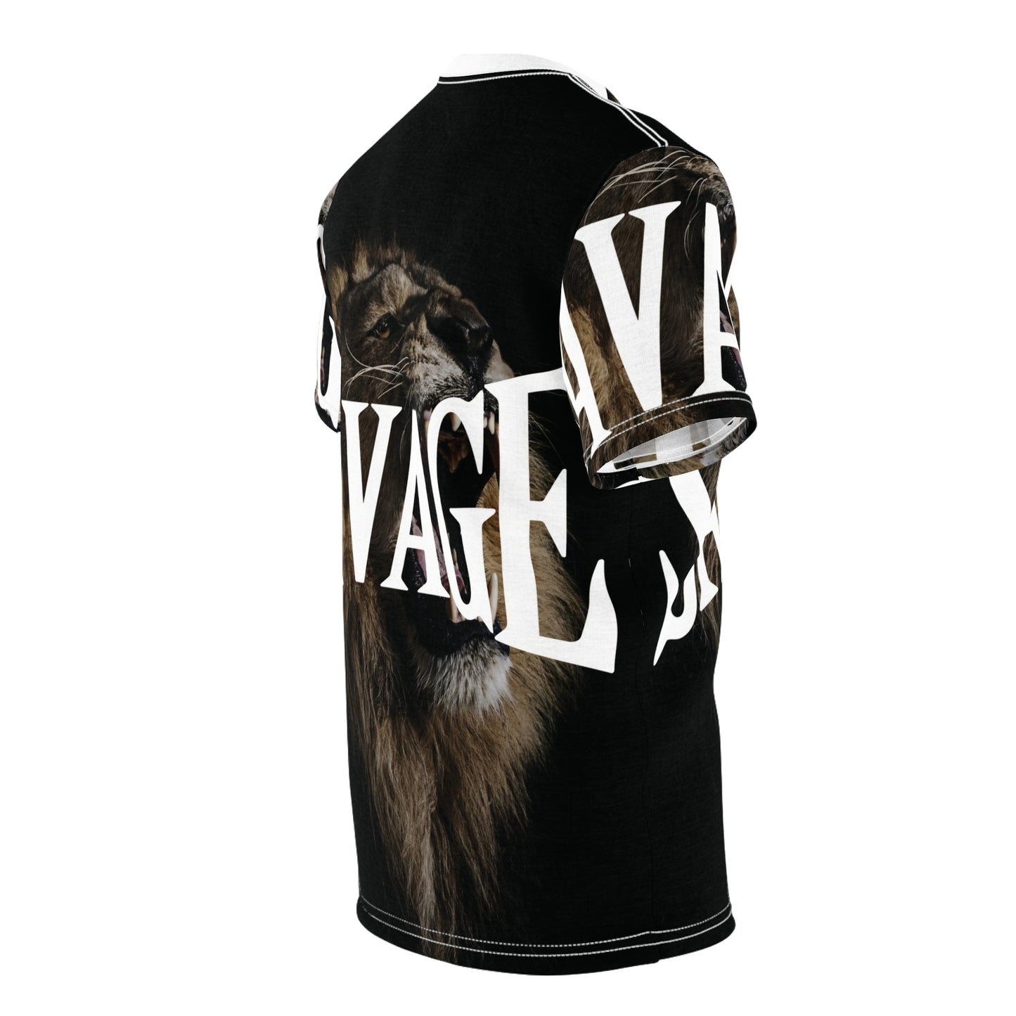 Savage Lion Unisex Cut & Sew Tee – Bold Statement Shirt for Animal Lovers