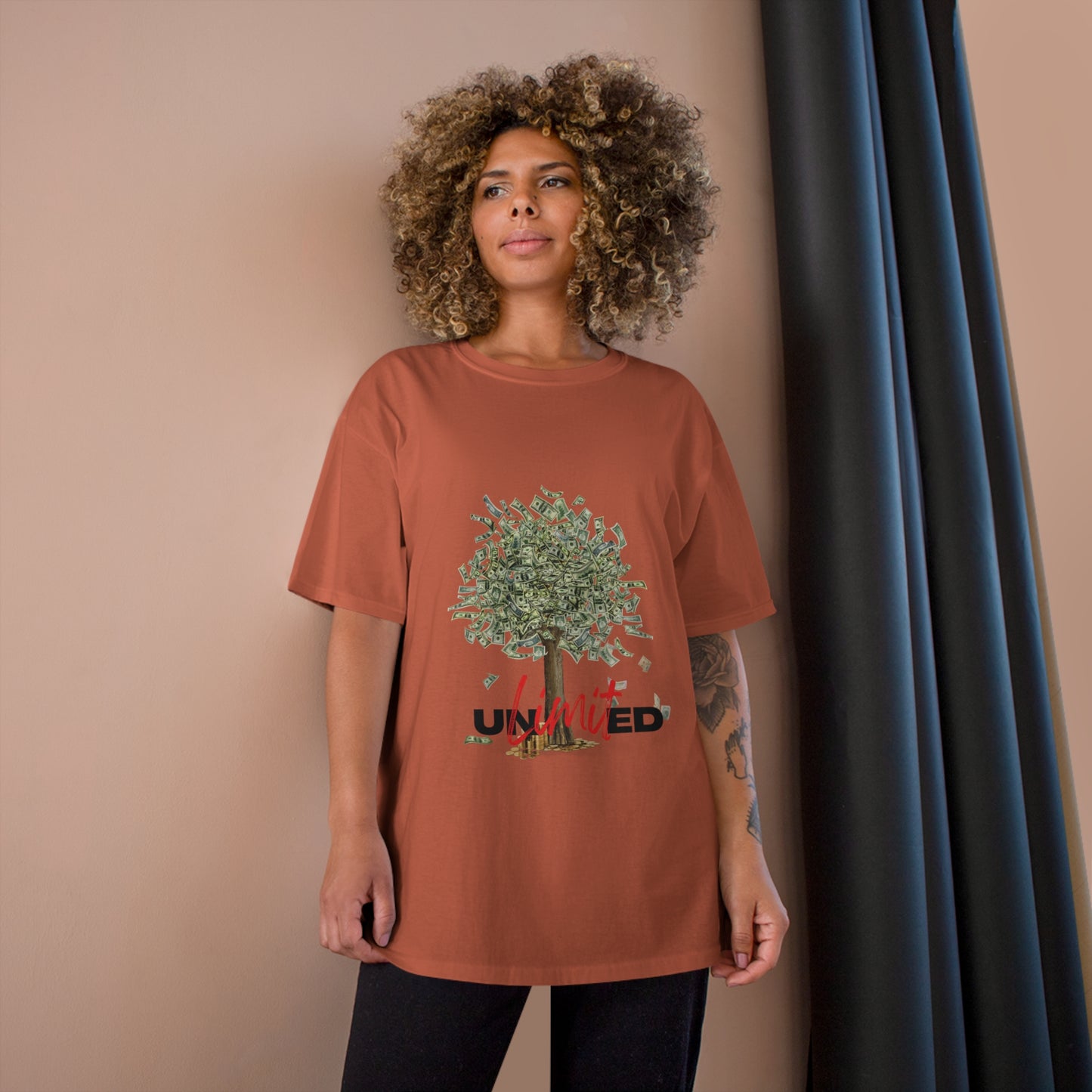 Champion T-Shirt - Unlimited Growth Tree Graphic