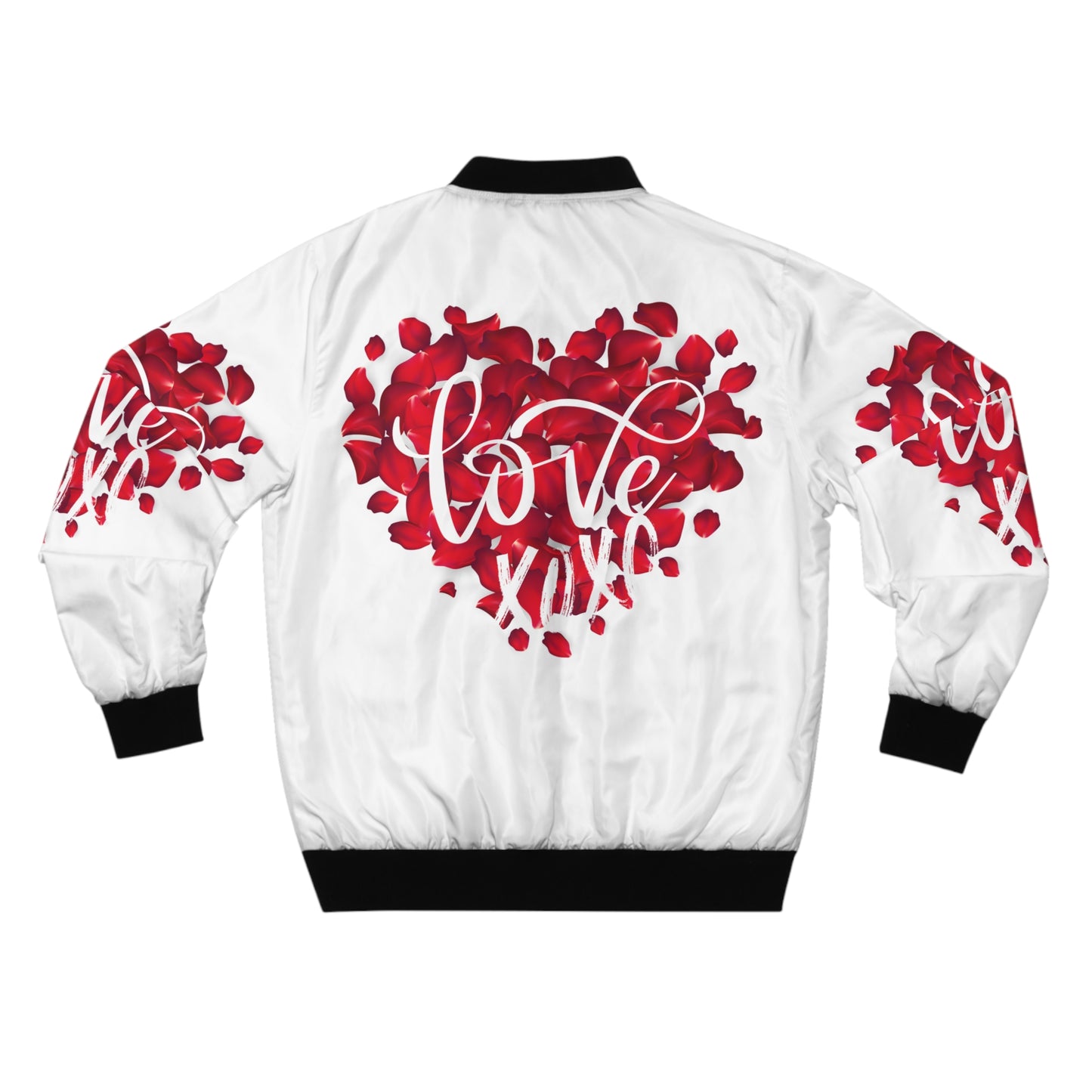 Romantic Love Rose Heart Bomber Jacket for Men