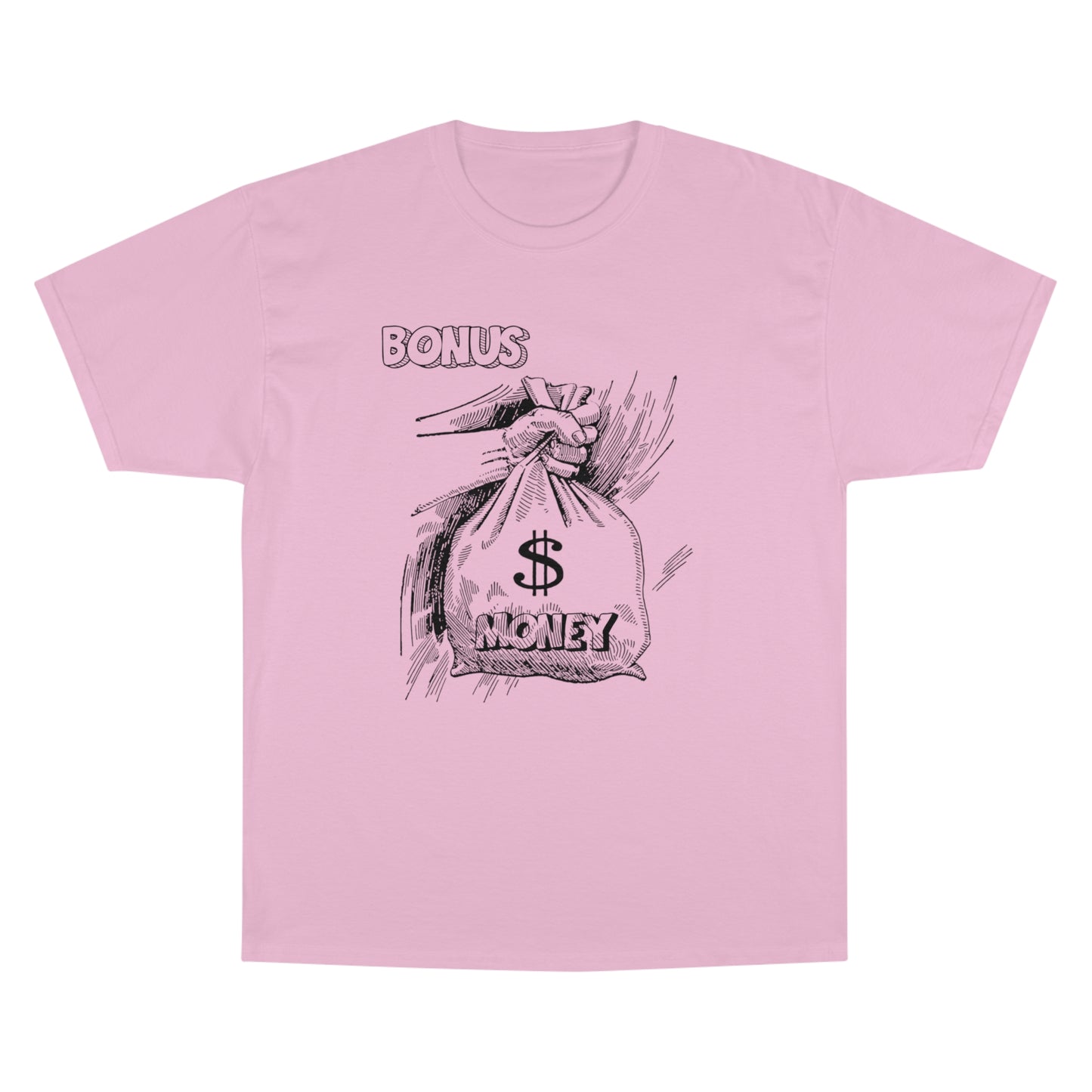 Champion Bonus Money Graphic T-Shirt - Casual Wear for Celebrations & Gift Giving