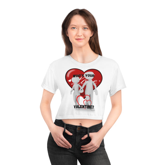 Valentine's Day Crop Tee - "Who's Your Love?" Heart Design