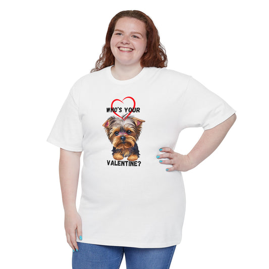 Cute Valentine's Dog T-Shirt - 'Who's Your Valentine?' Design