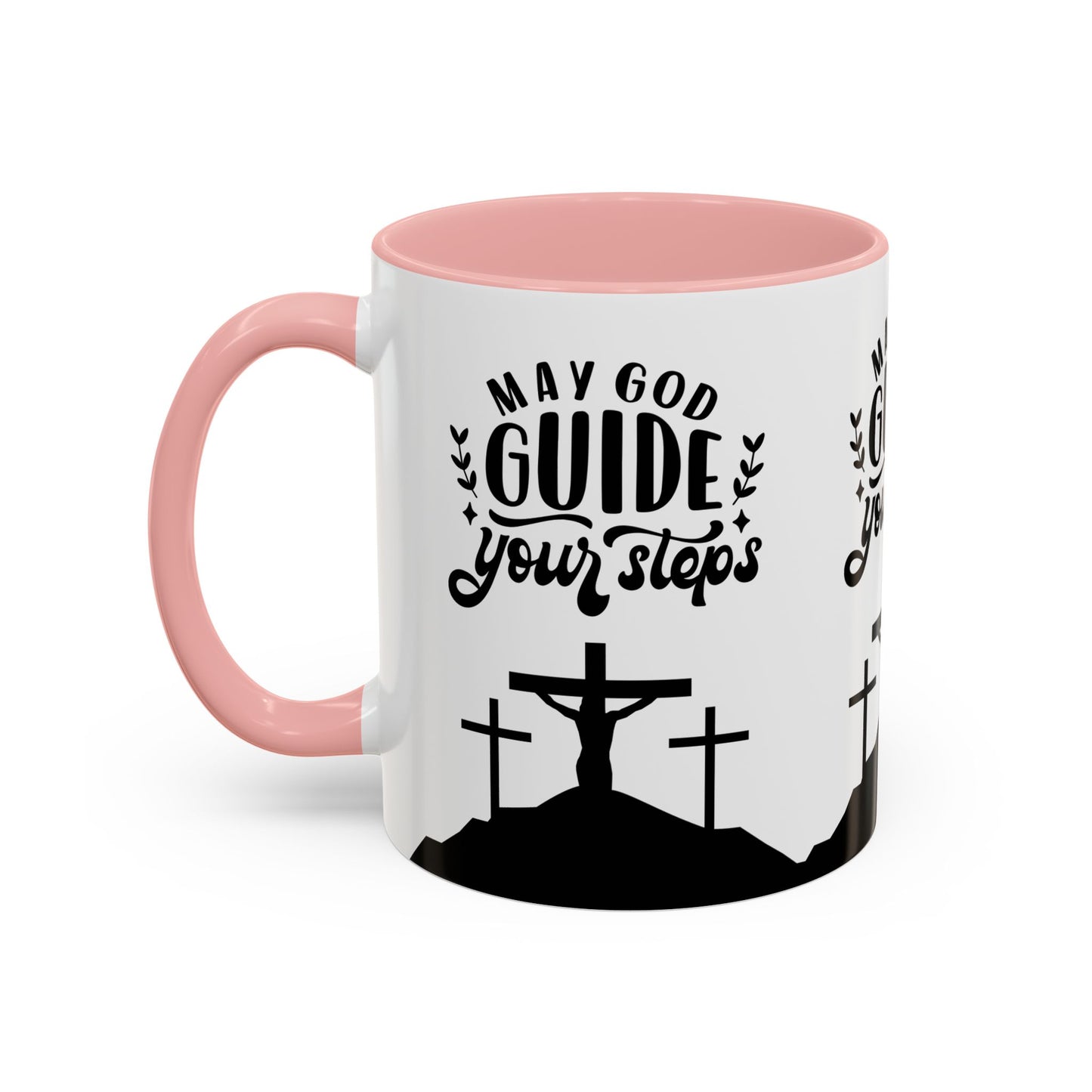 Inspirational Accent Coffee Mug - "May God Guide Your Steps" - Perfect for Faith & Hope