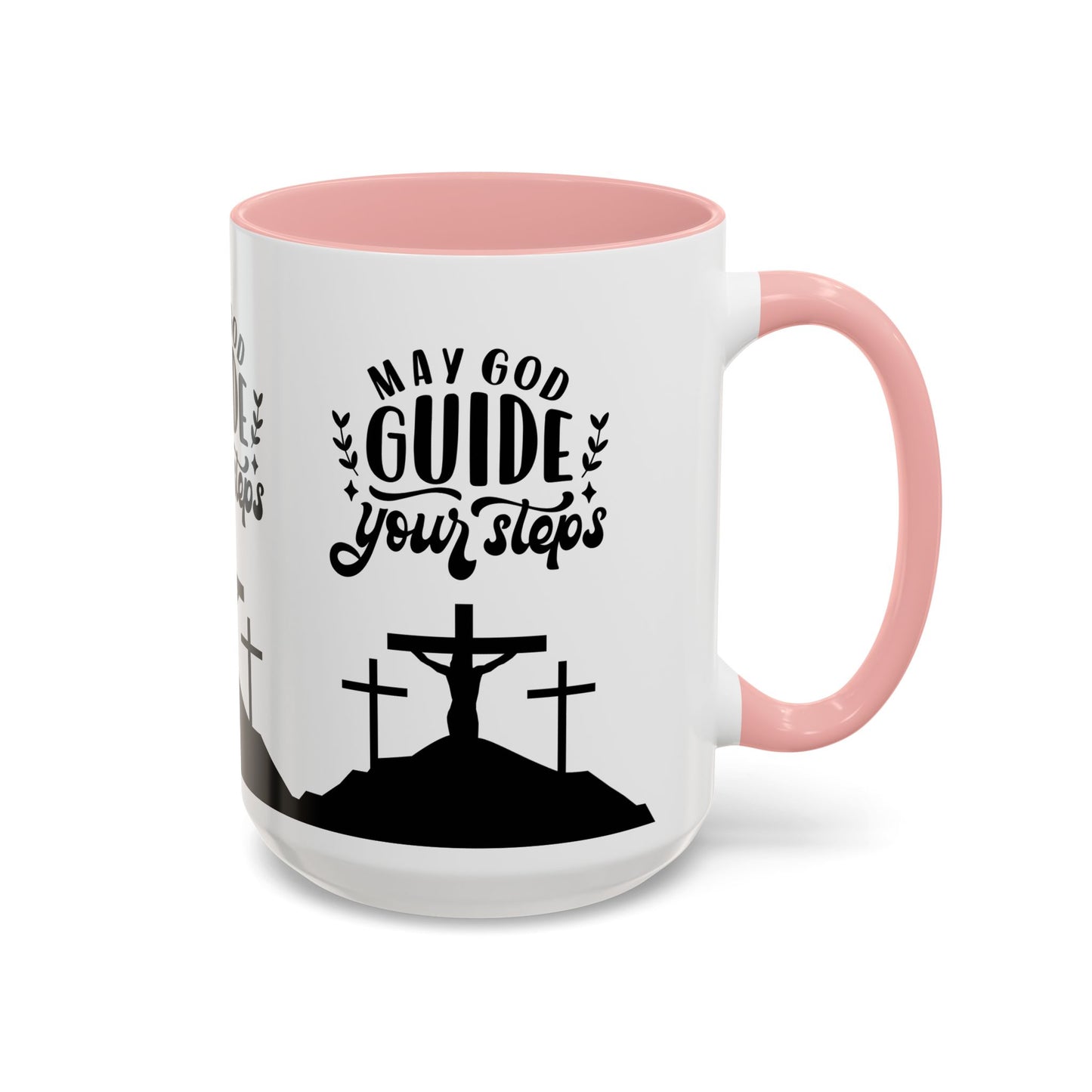 Inspirational Accent Coffee Mug - "May God Guide Your Steps" - Perfect for Faith & Hope