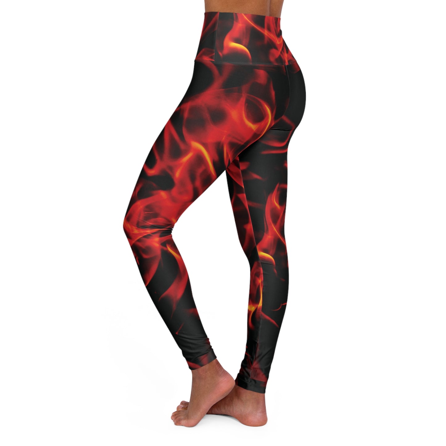 Fiery High Waisted Yoga Leggings - Ultimate Comfort for Fitness Enthusiasts